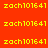 Red background with yellow text 'zach101641' repeated across multiple , some filled with cyan color