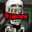 A four- shows a skeletal figure with changing text overlays: 'Silence' in red, a blue vertical bar, 'I', and 'You' in red