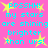 Bright pink background with cyan text and yellow stars, repeating 'psssh! my stars are shining brighter than urs!' in a pattern