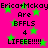 Bright pink background with green stars and repeated black text reading "Erica+Mckay Are BFFLS 4 LIFE!!!" in a pattern