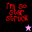 Four display red pixelated text 'I'm so star struck' with a star symbol, each on distinct background colors