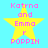 Yellow star with pink text on cyan background, showing two identical static frames of the same design.