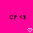 Pixelated text 'CP <3' appears twice on a bright pink background with two white heart symbols below.