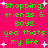 Green pixelated text on bright pink background with white starbursts, repeating 'shopping. friends & boys yea thats my life' in two