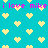 Pixelated cyan background with repeating yellow heart shapes and pink text reading "i love mike" in two horizontal bands.