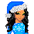 Animated contact sheet of a pixel-art character in winter attire with changing facial expressions, text overlays, and partial body views across 15 frames.
