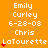 Orange background with white text listing names and dates, red heart symbols appear in different positions across frames.