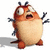 Animated orange-brown cartoon bug with large white eyes, black antennae, and outstretched limbs on white background.