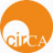 A static orange circular icon with a white speech bubble containing gray squares and the text 'circa' in lowercase.