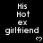 Pixelated text reads 'His Hot ex girlfriend' with a heart symbol, displayed in three across multiple repeated on black background