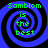 Four identical blue spiral patterns with black outlines, each containing green text reading "Samblom is the best" in pixelated font.
