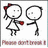 Pixelated stick figure icon shows two characters: a girl with red bow and dress holding a red object, standing next to a boy figure on white background.