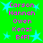 Green background with pink text listing names and blue stars, arranged in two vertical of repeated entries
