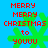 Pixelated red text 'MERRY MERRY CHRISTMAS to YOUUU' over green snowflake on blue background, with visible animation changes.