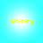 Four identical pixelated yellow text 'shiney' on light blue gradient backgrounds arranged in a