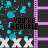 Pixelated of repeated 'YOU'RE A GAMELE' text with white X symbols, cyan and purple splatter effects on dark background