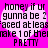 Pixelated text in black on a bright pink background with two overlapping white heart shapes, displaying a message about being pretty.