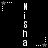 A black-and-white pixel art animation featuring a vertical text string "Hisham" and moving star icons with dotted trails across the frame.