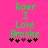 Green pixelated text on bright pink background reads "Rowr I Love Brooke" with five black and purple star-like symbols below.