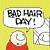 A split-frame contact sheet showing two animated frames of a cartoon character with a speech bubble and text on a green background.