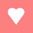 Pixelated white hearts of varying sizes on a solid pink background, with smaller hearts arranged in horizontal below larger ones