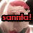 A pixelated character with red hair and a red-and-white outfit appears in a four- , with one displaying red text over the character's face