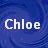 A static contact sheet showing two identical frames of a blue background with white text reading "Chloe" in pixelated font.