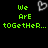 Green pixelated text on black background with gray heart symbols, displaying phrases about relationship status and jealousy.