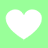 Four white heart shapes arranged in a on a light green background, each heart with a pixelated edge
