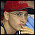 Animated contact sheet of 11 frames showing a person wearing a red cap and blue shirt with pixelated text "Eminem" and red heart symbol, displaying progressive animation effects like pixelation and color shifts across frames.