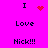 Pixelated text and symbols on a bright pink background with two animation states showing different red pixel icons.