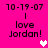 Pixelated text on bright pink background with heart symbols changing color across frames.