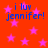 Red background with pink stars and blue text reading "i luv jennifer!" repeated four times in a pattern