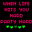 Pixelated text in bright pink on black background with green plus symbols below, repeated across two identical sections.
