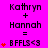 A static image displays three identical of text and symbols on a bright pink background with a gray rectangle in the bottom-right corner