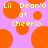 Pixelated image with purple background and orange circles, displaying yellow text "Lil Dean'O at Cheerio" in two identical sections.