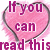Pink heart-shaped background with dark gray outline and purple text reading "If you can read this you arent blind" in two parts.