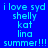 Pixelated text on blue backgrounds with two distinct color variations of the same phrase layout.