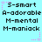 Pixelated text on a light blue background with pink star accents, displaying repeated phrases in black block letters.