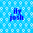 Blue background with white circular patterns and four identical text blocks reading 'ily josh' in blue pixelated font.