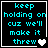 Four identical display cyan pixelated text on black background with a white heart symbol replacing the 'e' in 'threw' in the bottom-right