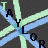 repeating pixelated text 'TAYLOR' with alternating light blue and green diagonal stripes on a dark gray background, showing animation changes in letter visibility