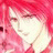 A split-frame contact sheet showing a pixelated anime-style character with pink hair on the left and text elements on a black background on the right, both in low-resolution 48x48 pixels.