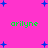 Bright pink background with scattered blue plus signs and four instances of green text reading 'orilyne' in pixelated font.
