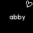 Pixelated white heart symbol above two identical pixelated text strings on black background.