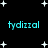 Black background with white star shapes and cyan text reading 'tydizzal' in four positions, two at top and two at bottom.