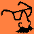 Pixelated black silhouette of a figure with glasses and a beard on orange background, with text "NOT REALLY ME" in black block letters.