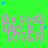 Green background with repeated pink text 'the tooth fairy is a LOSER!' and scattered blue stars, with a gray rectangle in the bottom-right corner.