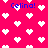 Pixelated pink background with white heart shapes and blue text reading "Celina!" in multiple positions.