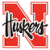 Static pixelated icon featuring a large red 'N' with white outline and black text reading 'Huskers' overlaid on the lower portion of the 'N'.